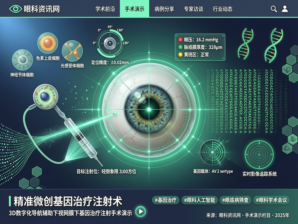 3D数字化导航辅助下视网膜下基因治疗注射手术演示:精准微创重塑遗传性眼底病治疗边界