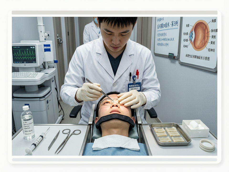 病理性近视后巩膜加固术高清演示:遏制眼轴进行性延长的“终极防线”