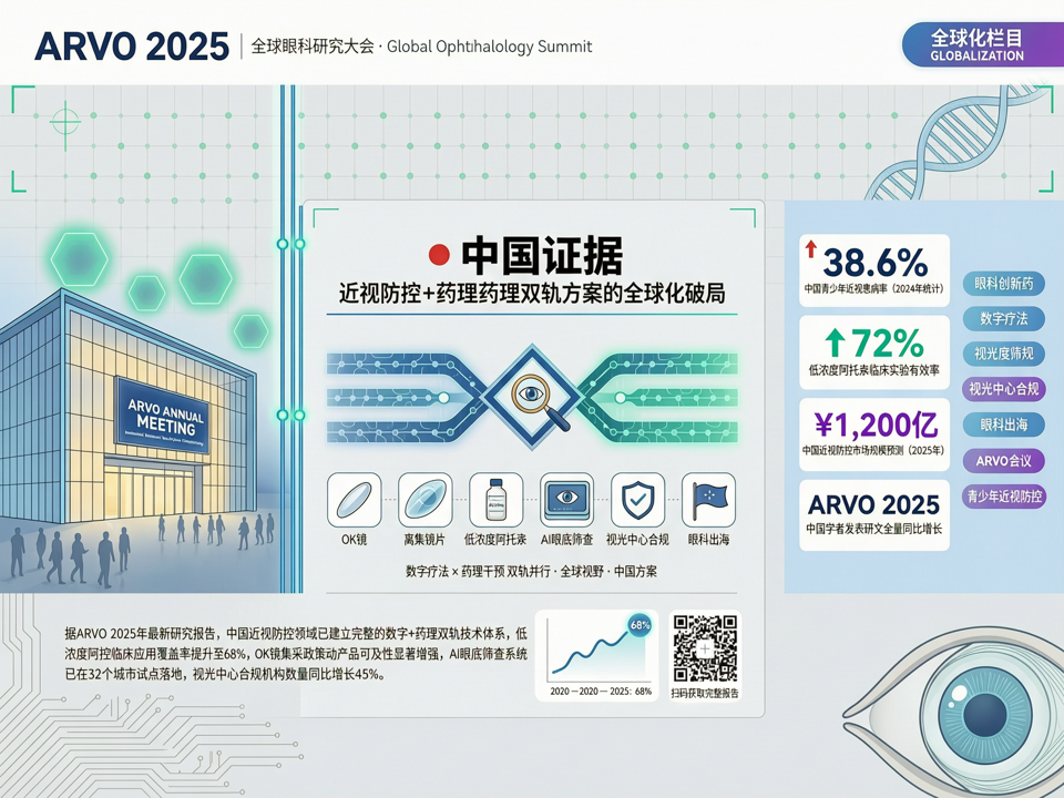 ARVO会议上的“中国证据”:近视防控“数字+药理”双轨方案的全球化破局