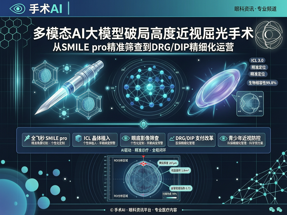 多模态AI大模型破局高度近视屈光手术:从SMILE pro精准筛查到DRG/DIP精细化运营