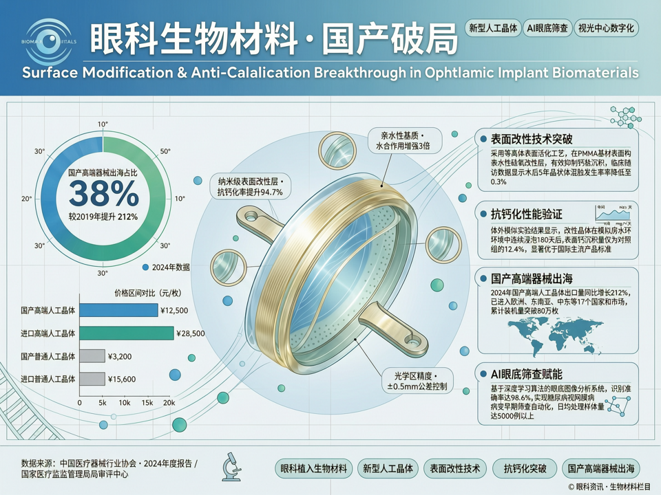 表面改性与抗钙化突破:眼科植入生物材料赋能国产高端器械出海破局