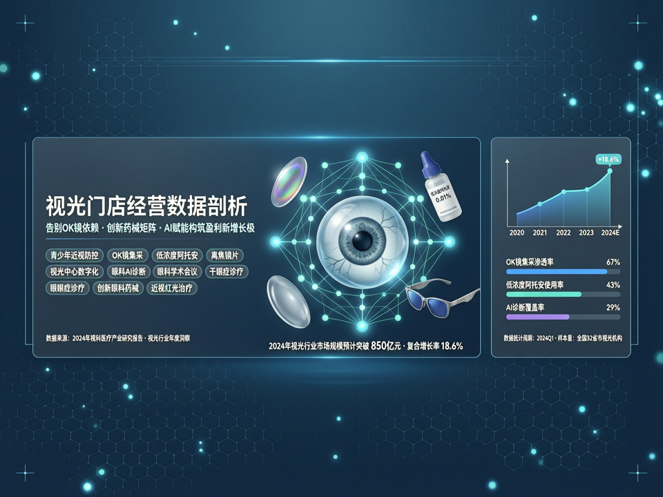 视光门店经营数据剖析:告别“OK镜依赖”,创新药械矩阵与AI赋能构筑盈利新增长极