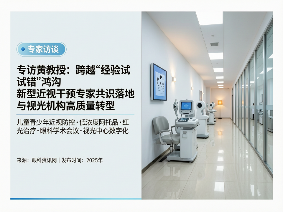 专访黄教授:跨越“经验试错”鸿沟,新型近视干预专家共识落地与视光机构高质量转型