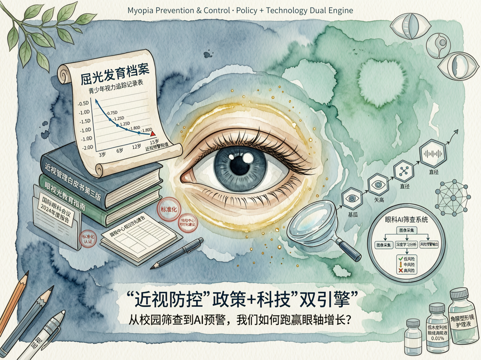 近视防控“政策+科技”双引擎:从校园筛查到AI预警,我们如何跑赢眼轴增长?