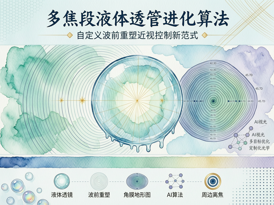 多焦段液体透镜的进化算法设计:自定义波前重塑近视控制新范式