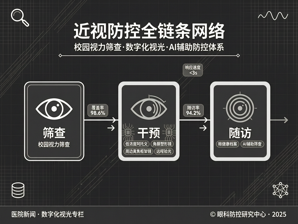 校园视力筛查常态化与数字化视光:我院构建“筛查-干预-随访”全链条近视防控网络