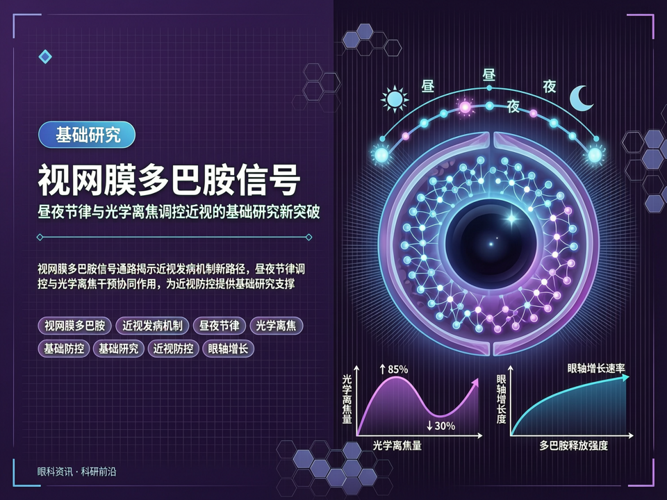视网膜多巴胺信号:昼夜节律与光学离焦调控近视的基础研究新突破