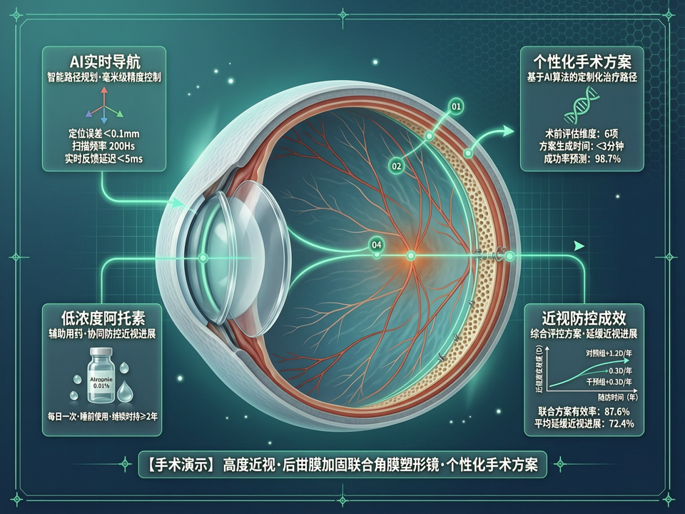AI实时导航下高度近视后巩膜加固联合角膜塑形镜的个性化手术演示
