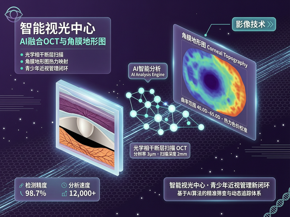 智能视光中心:AI融合OCT与角膜地形图,打造青少年近视管理新闭环