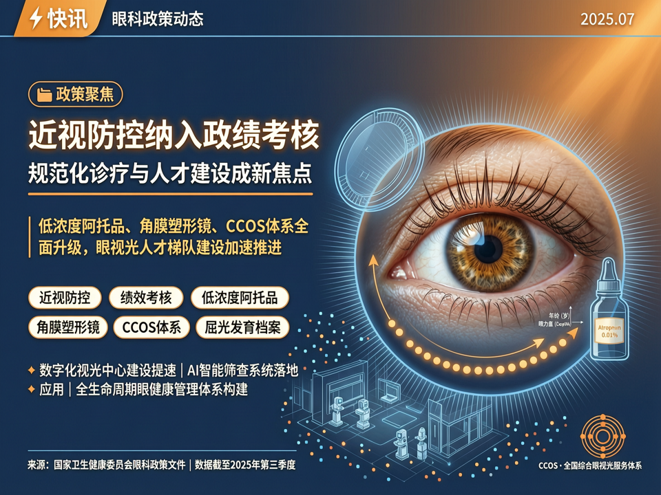 【政策快讯】近视防控纳入政绩考核,规范化诊疗与人才建设成新焦点