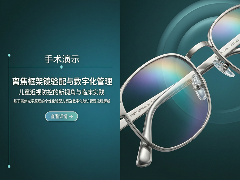 离焦框架镜验配与数字化管理在儿童近视防控中的手术演示新视角