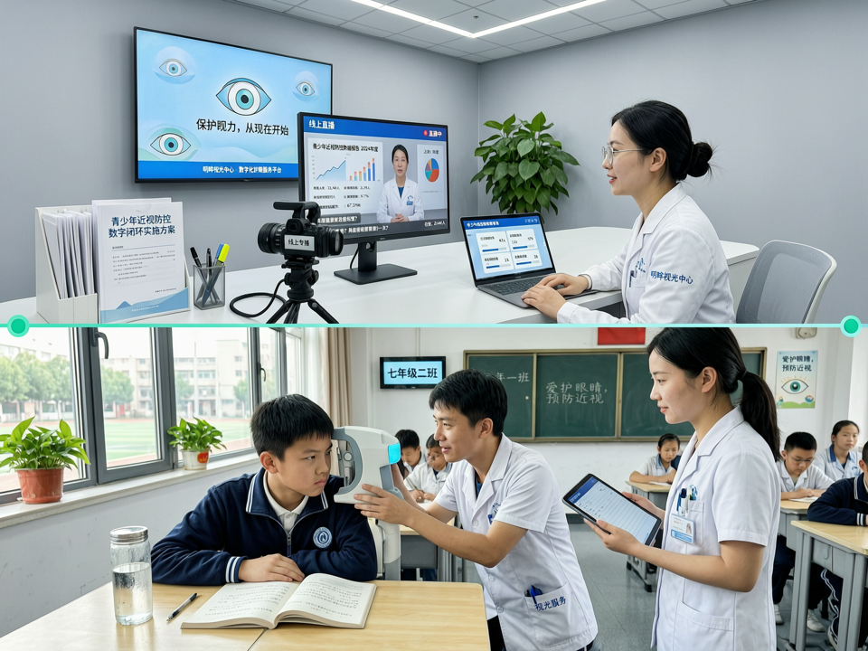 线上直播打通校园筛查与视光中心:青少年近视防控的“数字闭环”