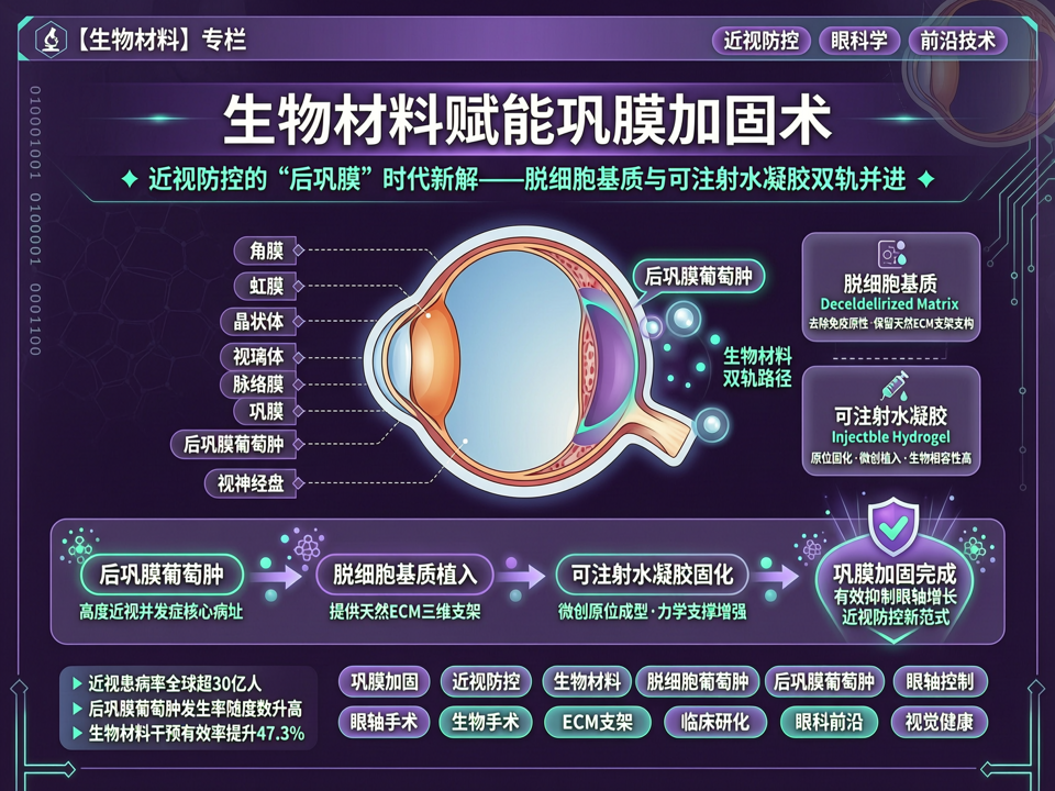 生物材料赋能巩膜加固术:近视防控的“后巩膜”时代新解
