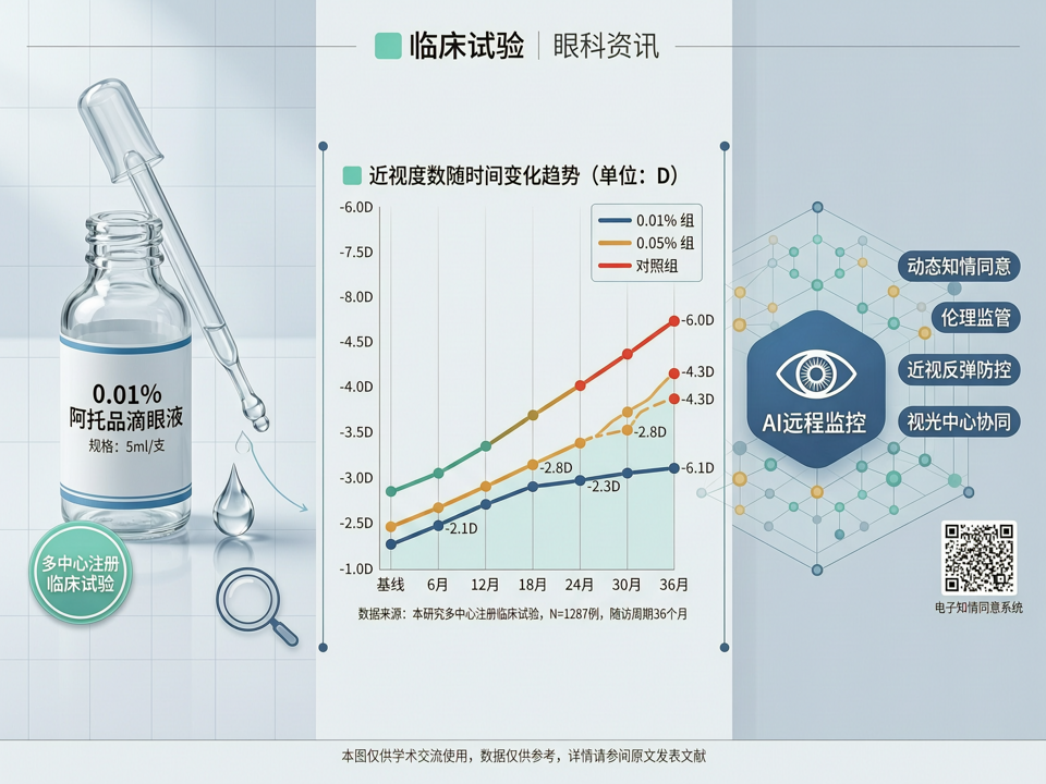 阿托品滴眼液长期安全性与AI监控:一项多中心注册临床试验的启示
