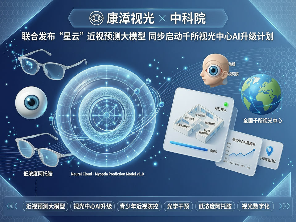 康哲视光联合中科院发布“星云”近视预测大模型,同步启动千所视光中心AI升级计划