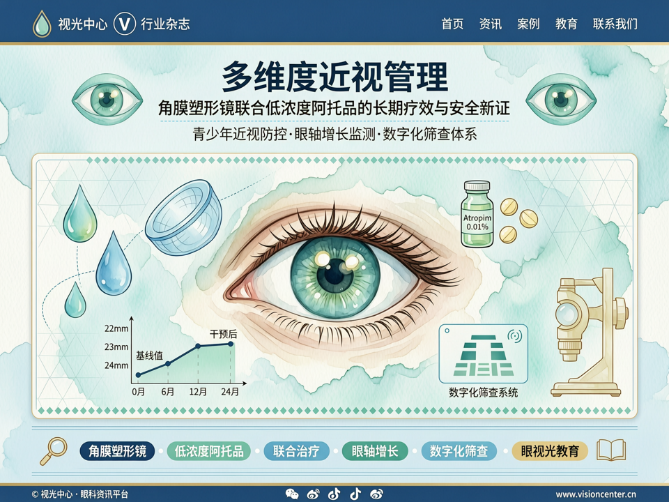 多维度近视管理:角膜塑形镜联合低浓度阿托品的长期疗效与安全新证