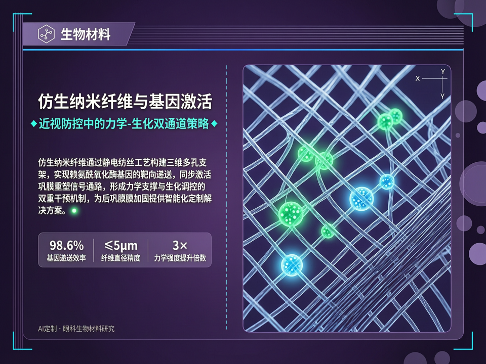 仿生纳米纤维与基因激活:生物材料在巩膜重塑和近视防控中的“力学-生化”双通道策略