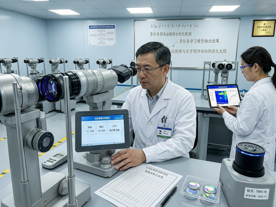从瞳孔到基因组:AI多任务学习在近视发展预测与光学干预评估中的协同进化