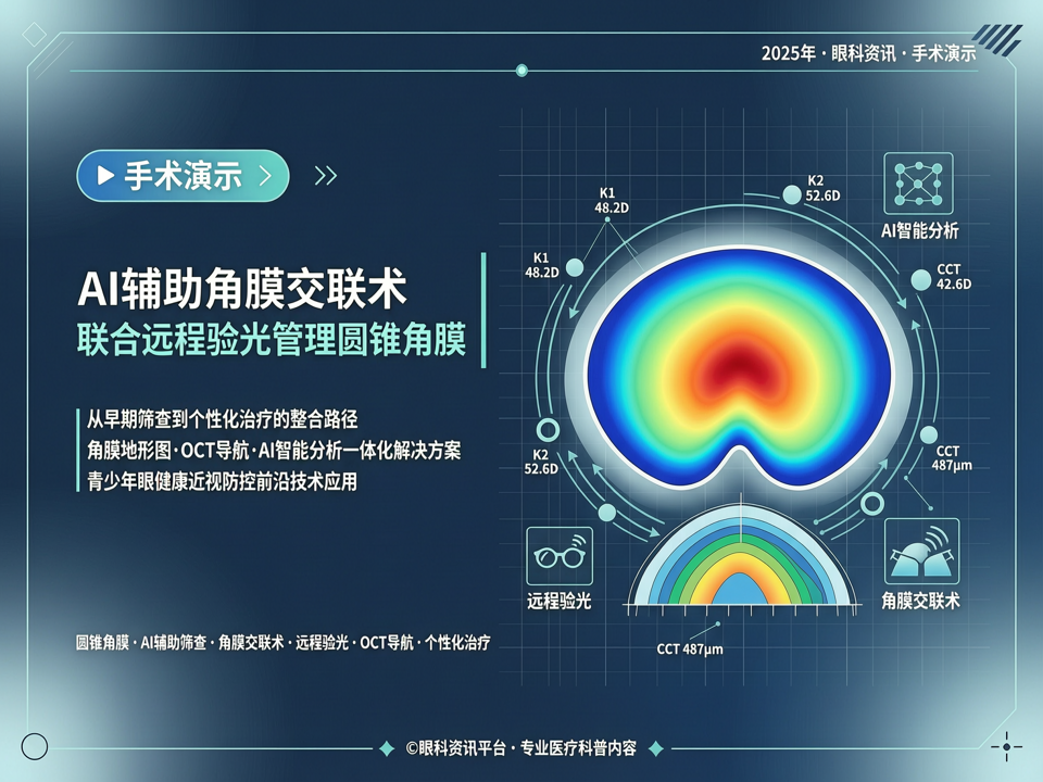 AI辅助角膜交联术联合远程验光在圆锥角膜管理中的手术演示:从早期筛查到个性化治疗的整合路径