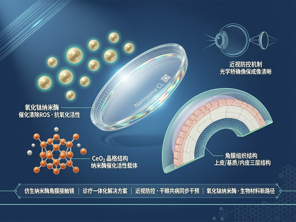 仿生纳米酶角膜接触镜:生物材料开启近视与干眼共病治疗新路径