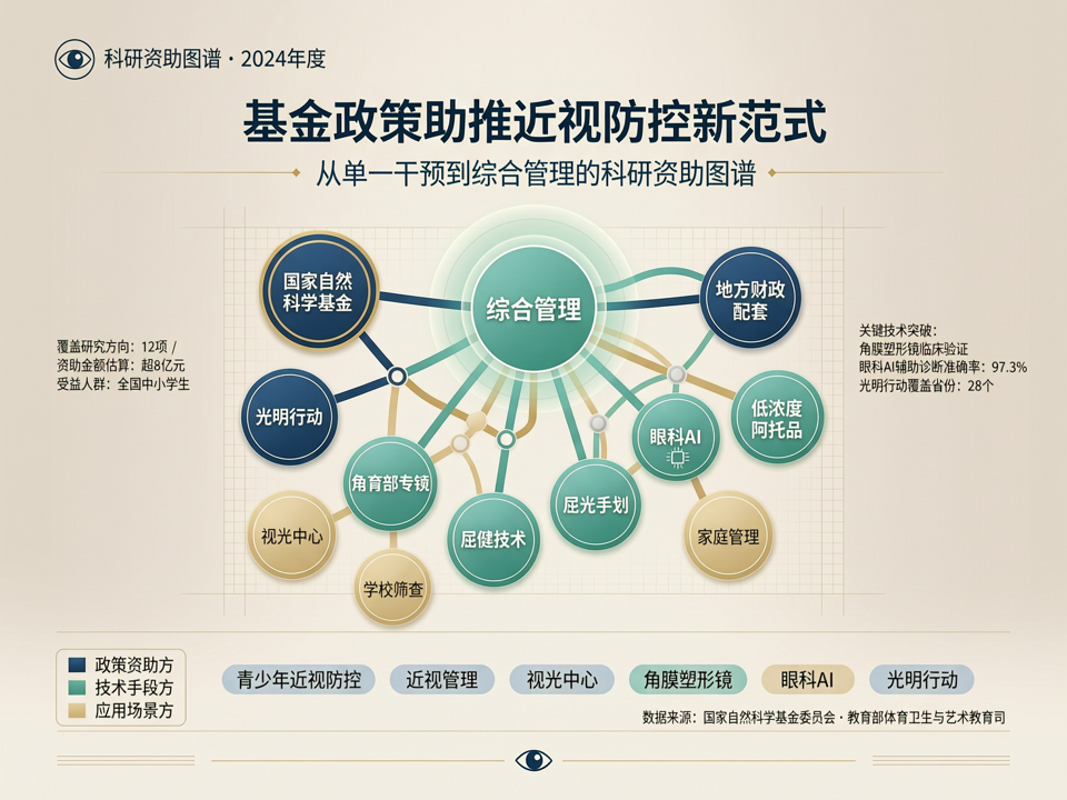 基金政策助推近视防控新范式:从单一干预到综合管理的科研资助图谱