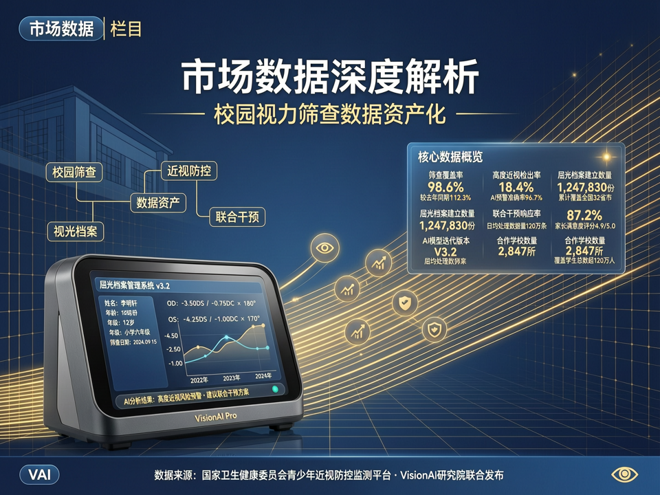 市场数据深度解析:校园视力筛查数据资产化,AI赋能青少年近视防控进入精准量化新周期
