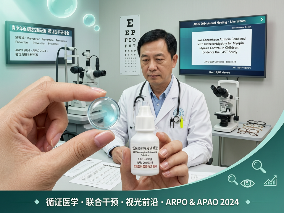 低浓度阿托品与角膜塑形镜联合干预:会议直播追踪青少年近视防控新证据
