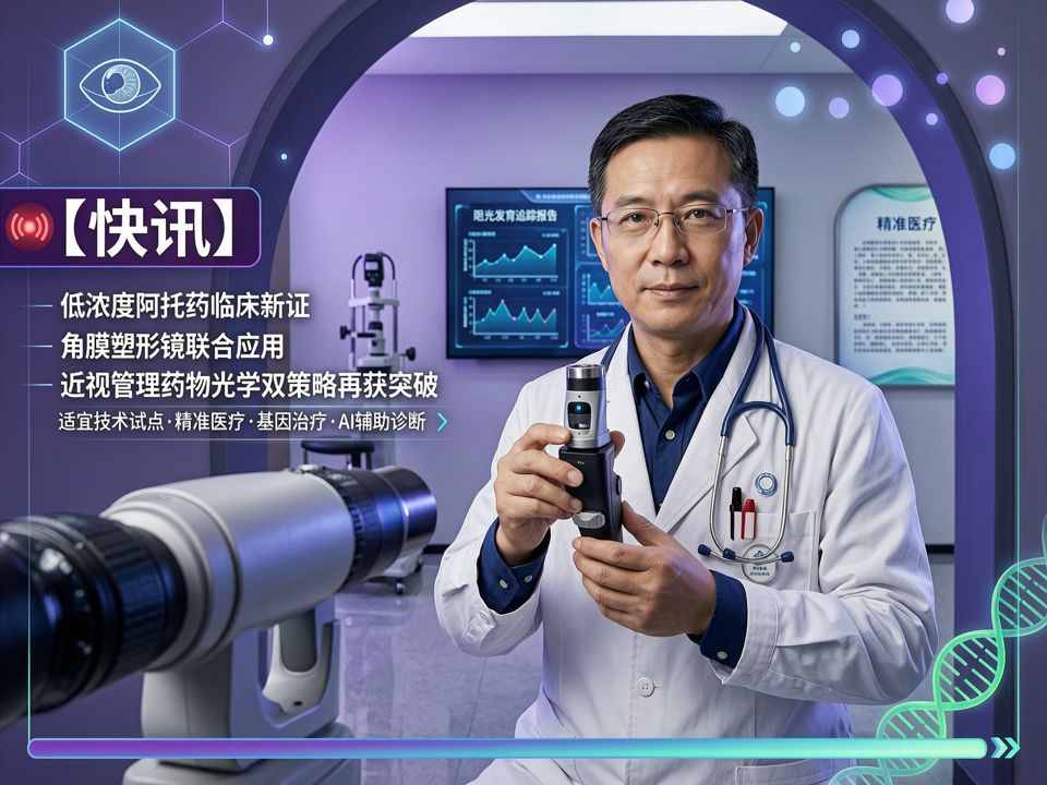【快讯】低浓度阿托品临床新证与角塑联合应用:近视管理“药物光学”双策略再获突破