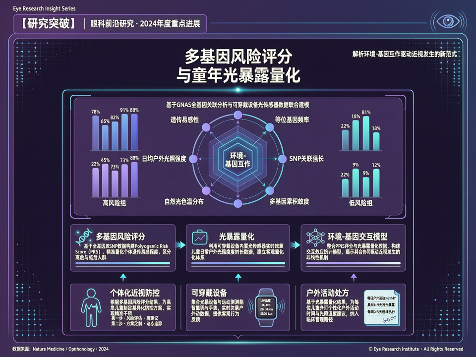 多基因风险评分与童年光暴露量化:解析环境-基因互作驱动近视发生的新范式