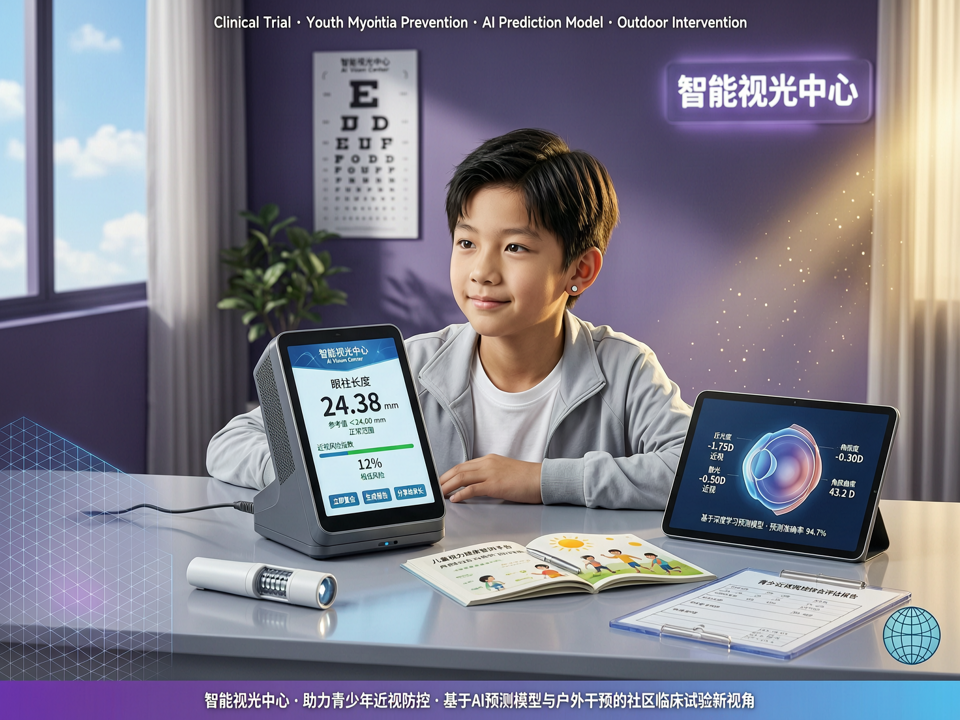 智能视光中心助力青少年近视防控:基于AI预测模型与户外干预的社区临床试验新视角