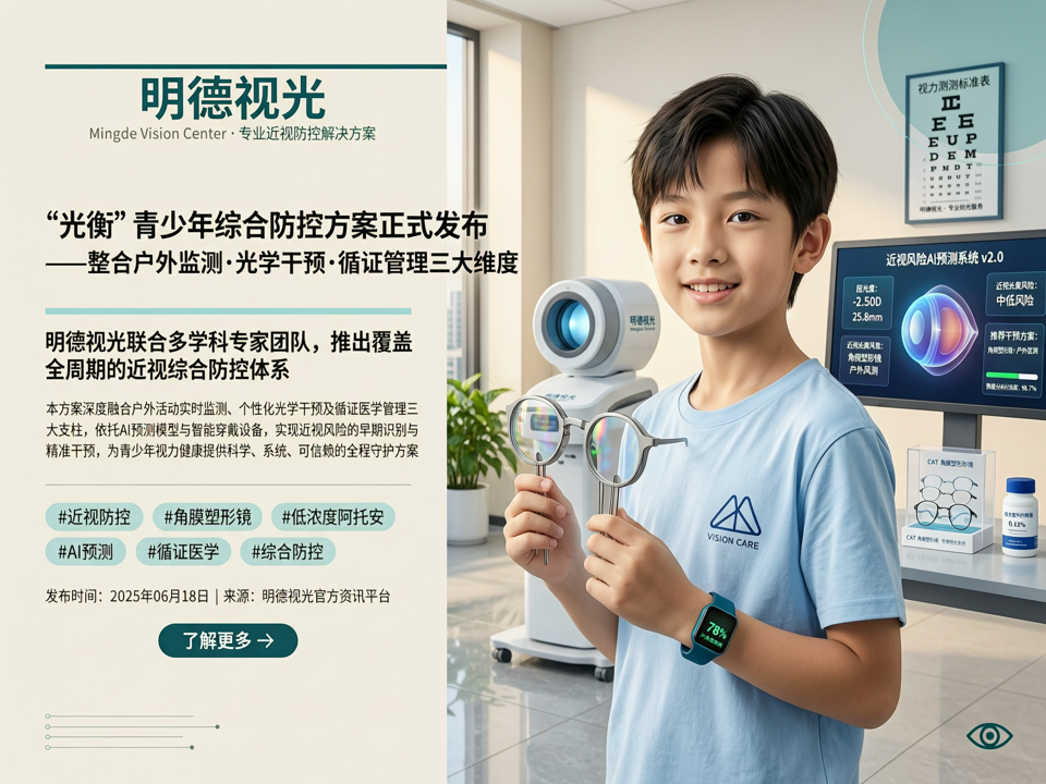 明德视光发布“光衡”青少年综合防控方案,整合户外活动监测、光学干预与循证管理