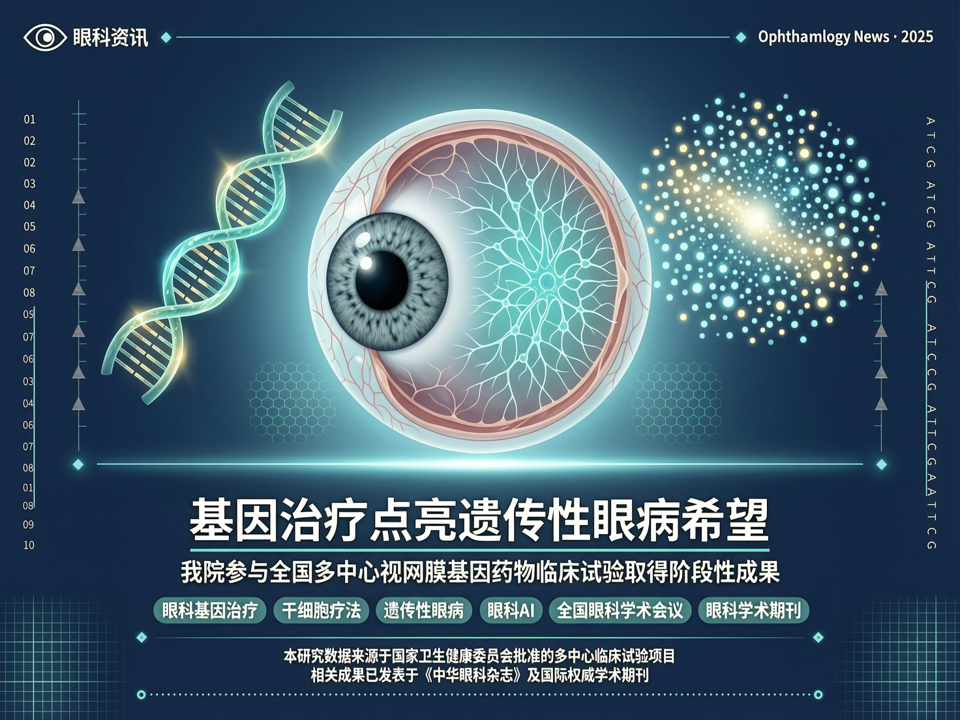 基因治疗点亮遗传性眼病希望:我院参与全国多中心视网膜基因药物临床试验取得阶段性成果