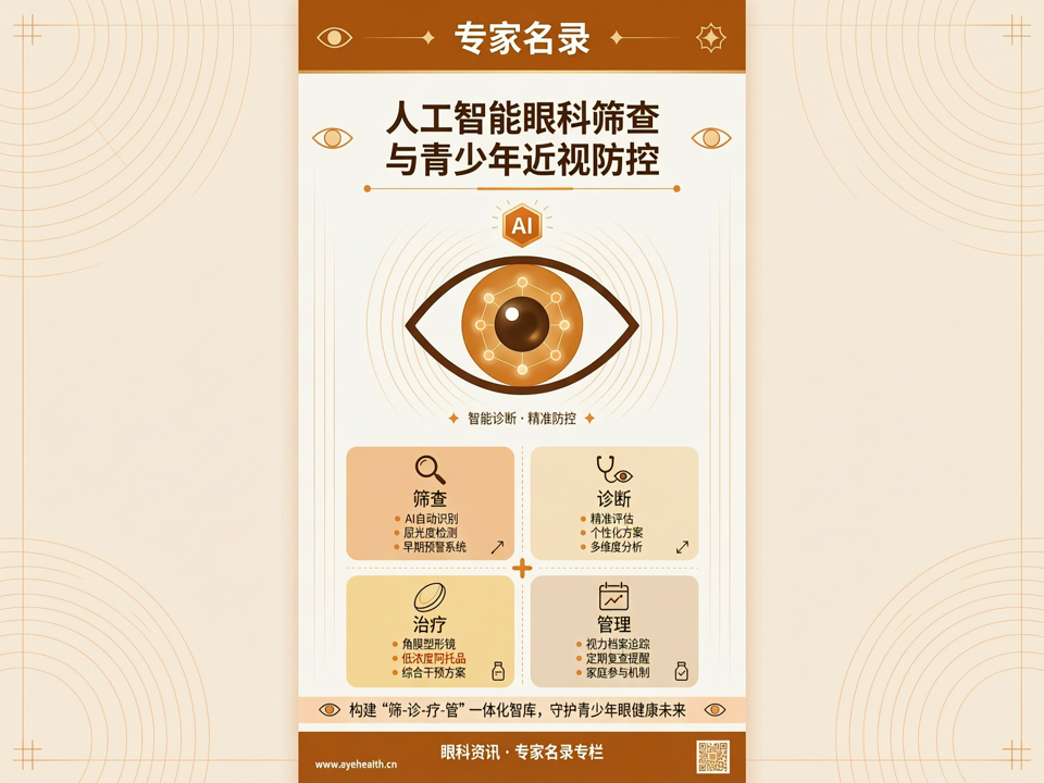 人工智能眼科筛查与青少年近视防控:专家名录如何构建‘筛-诊-疗-管’一体化智库?