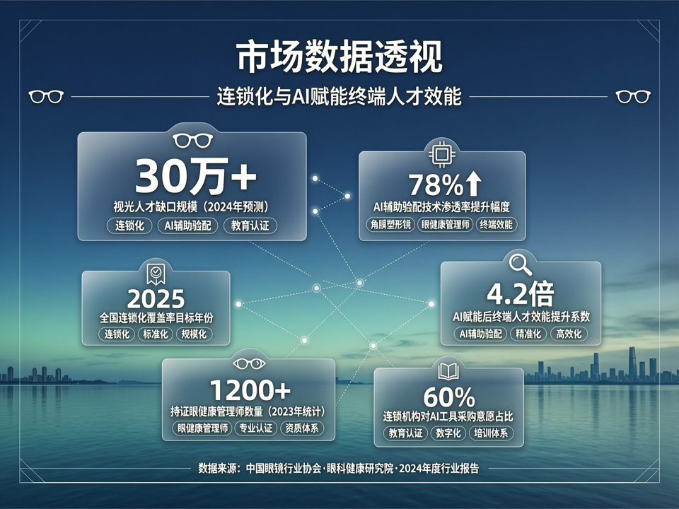 市场数据透视:视光人才缺口倒逼教育体系改革,连锁化与AI赋能终端人才效能
