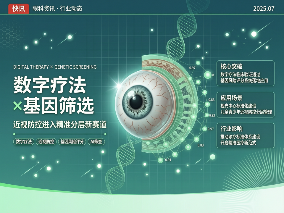 【快讯】“数字疗法”与“基因筛选”双突破:近视防控进入精准分层新赛道