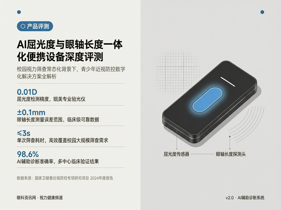 校园视力筛查常态化下的“数字哨兵”:AI屈光度与眼轴长度一体化便携设备深度评测