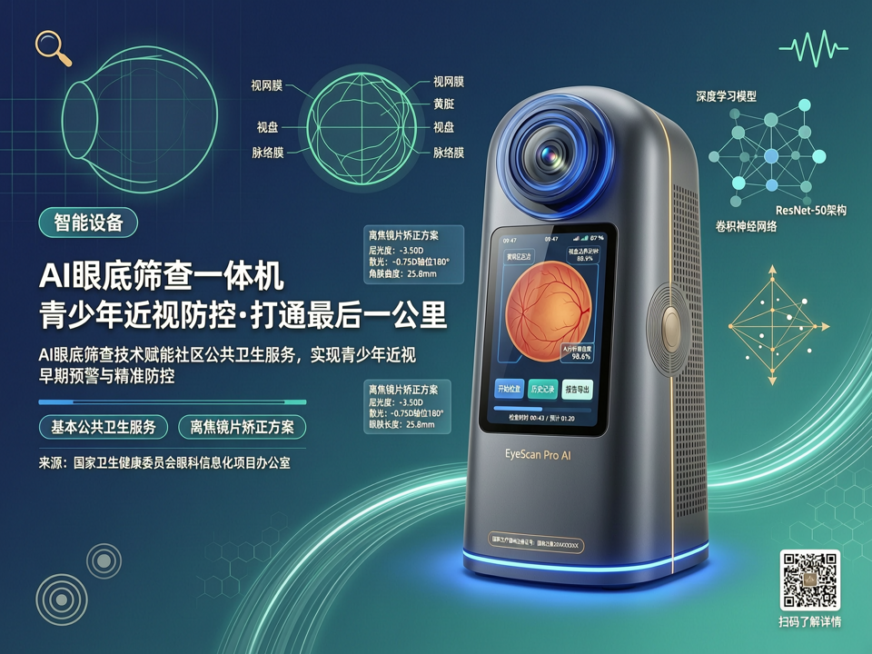 AI眼底筛查一体机入驻社区:青少年近视防控打通“最后一公里”