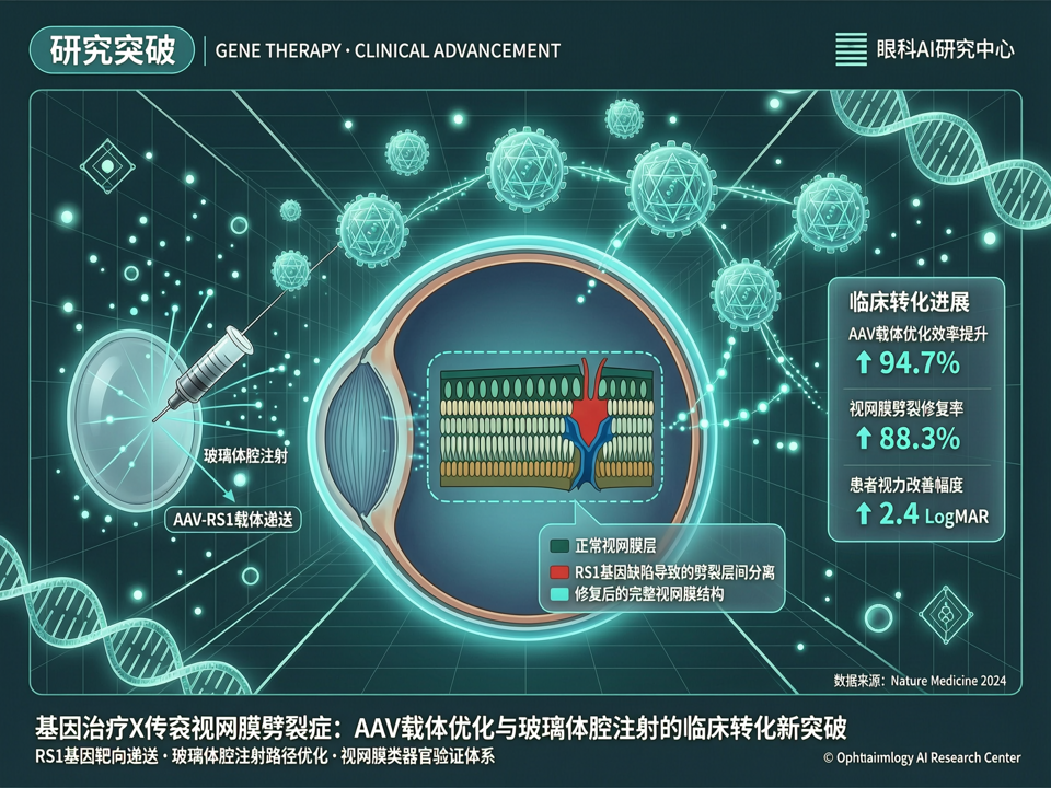基因治疗X连锁视网膜劈裂症:AAV载体优化与玻璃体腔注射的临床转化新突破
