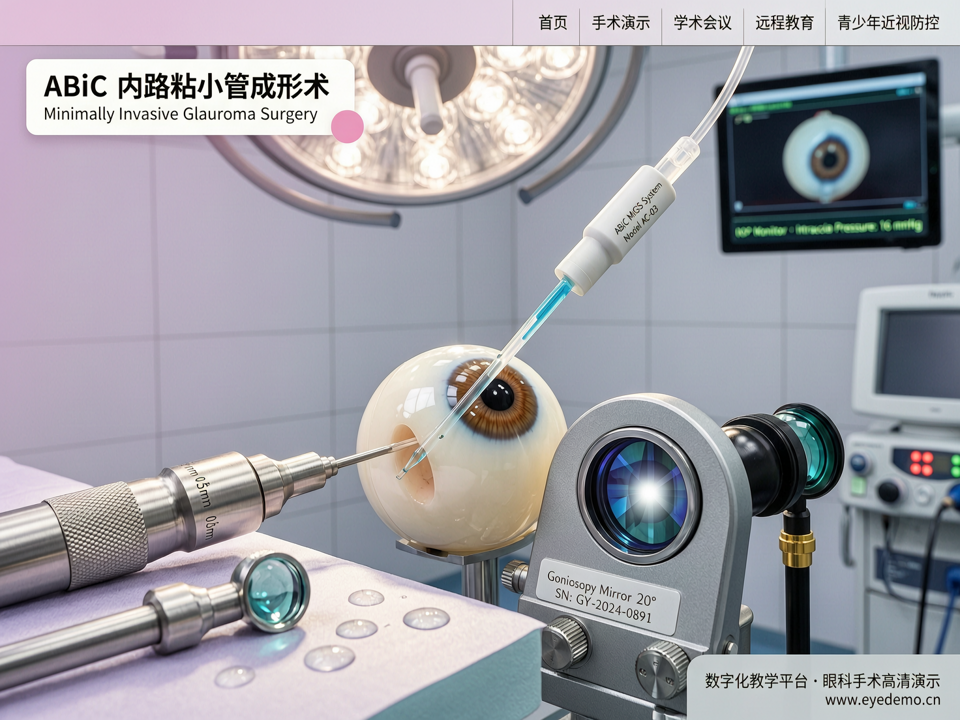 青光眼微创手术新方向:ABiC内路粘小管成形术联合白内障手术高清演示