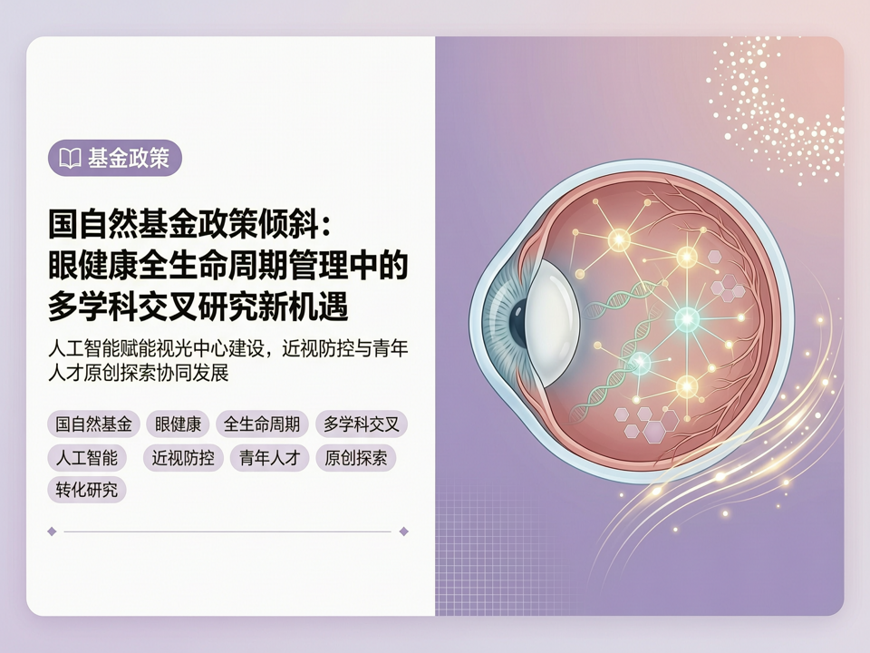国自然基金政策倾斜:眼健康全生命周期管理中的多学科交叉研究新机遇