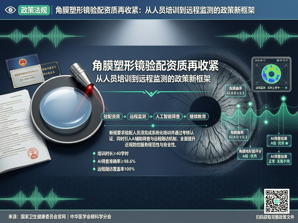 角膜塑形镜验配资质再收紧:从人员培训到远程监测的政策新框架