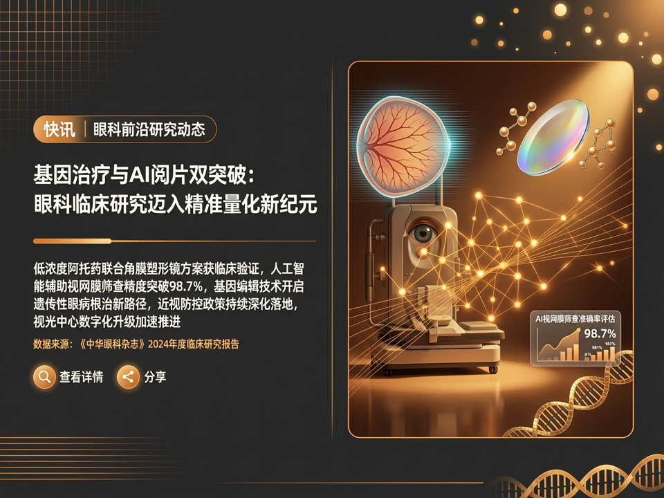 【快讯】基因治疗与AI阅片双突破:眼科临床研究迈入精准量化新纪元