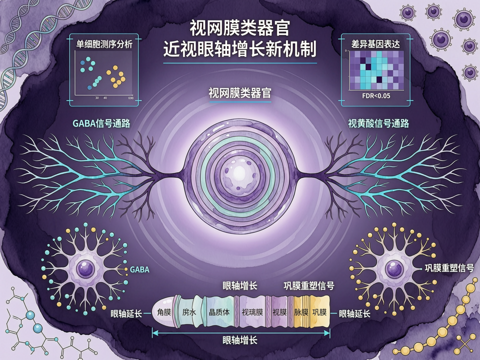 视网膜类器官与单细胞测序联合解析近视眼轴增长的“细胞通讯”新机制