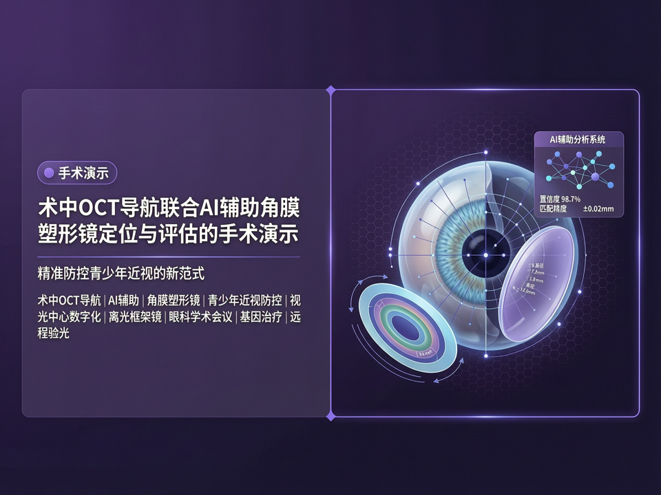 术中OCT导航联合AI辅助角膜塑形镜定位与评估的手术演示:精准防控青少年近视的新范式