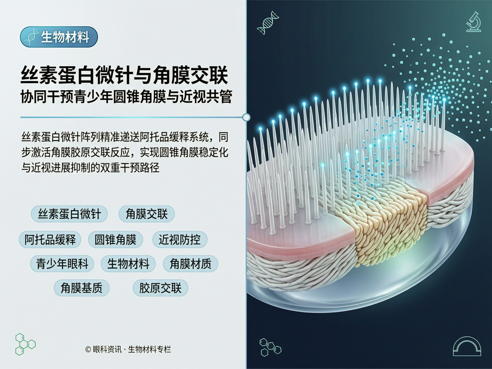 丝素蛋白微针与角膜交联:生物材料在青少年圆锥角膜与近视共管中的协同干预