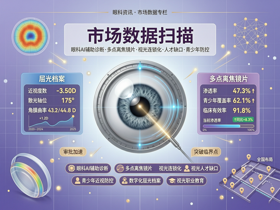 市场数据扫描:眼科AI辅助诊断审批加速,视光连锁化率突破临界点与视光师培养新体系并行