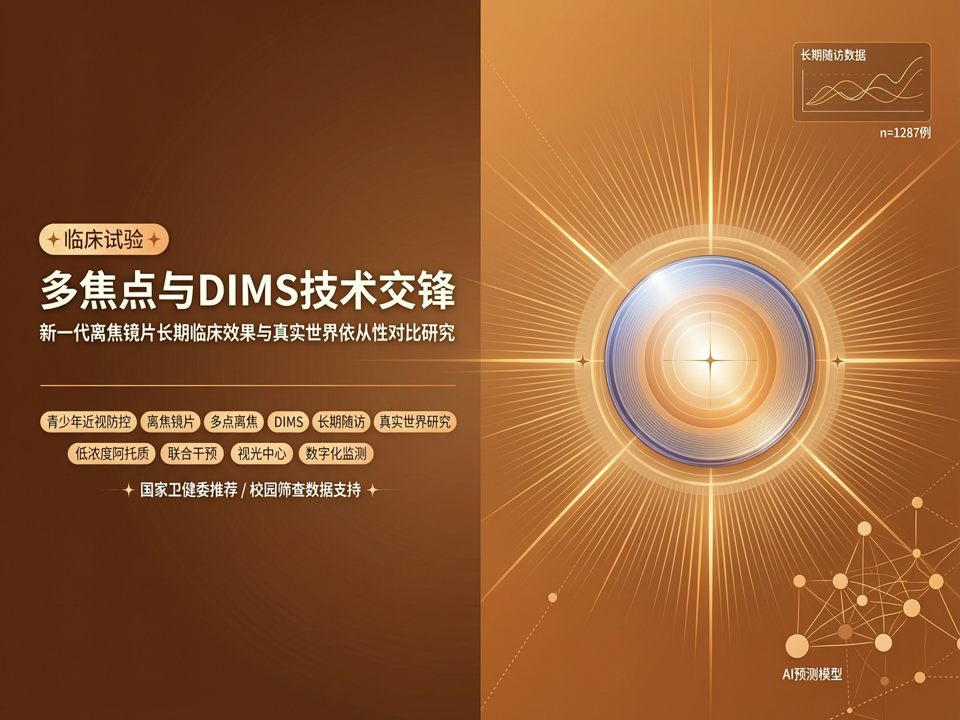 多焦点与DIMS技术交锋:新一代离焦镜片长期临床效果与真实世界依从性对比研究