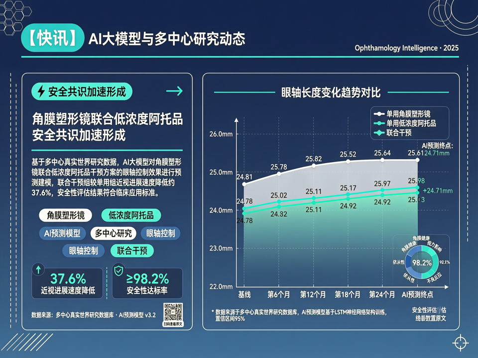 【快讯】AI大模型与多中心研究:角膜塑形镜联合阿托品安全共识加速形成