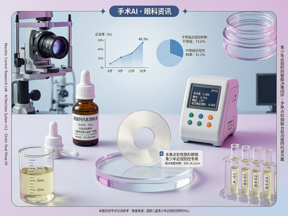 AI联合多焦点软镜与阿托品:青少年近视防控手术化干预的智能决策闭环