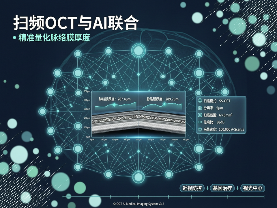 扫频OCT与AI联合:精准量化脉络膜厚度,开启近视防控基因治疗影像评估新纪元